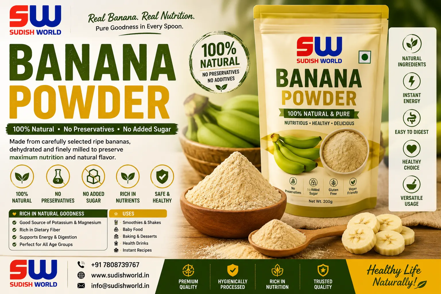 Banana powder product by Sudish World Solutions