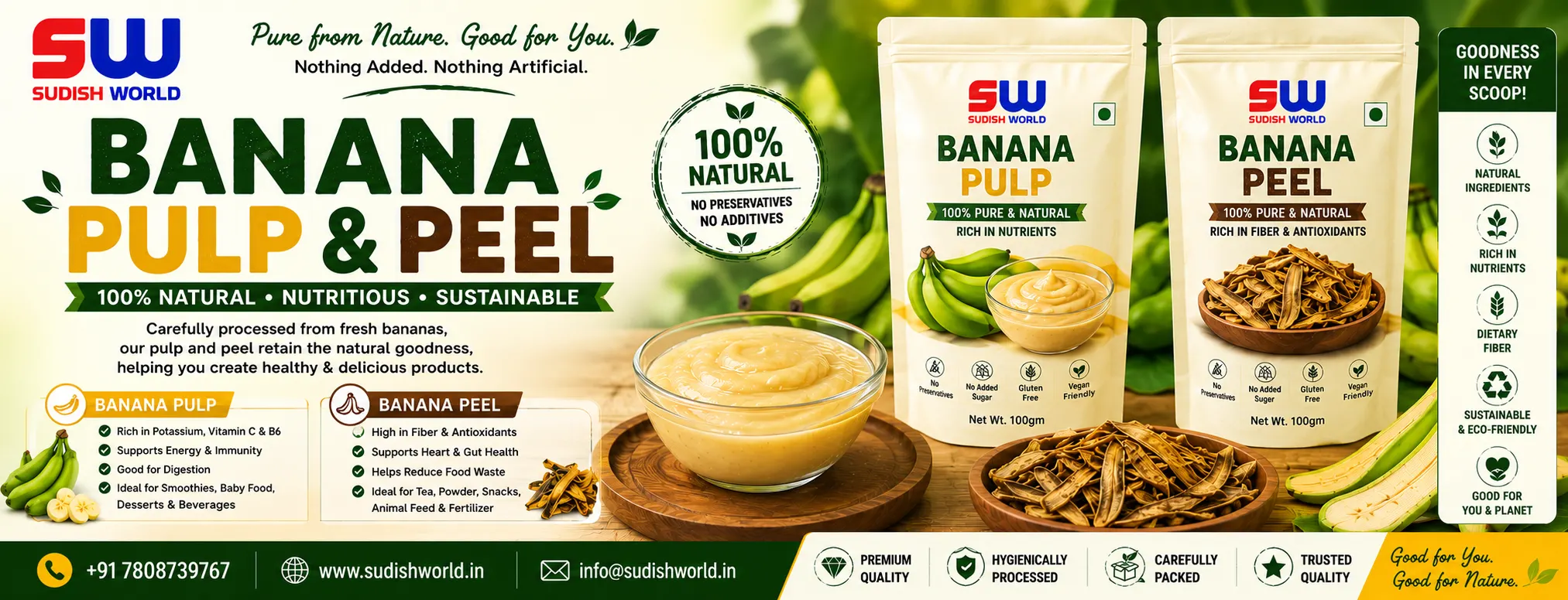Banana pulp product by Sudish World Solutions