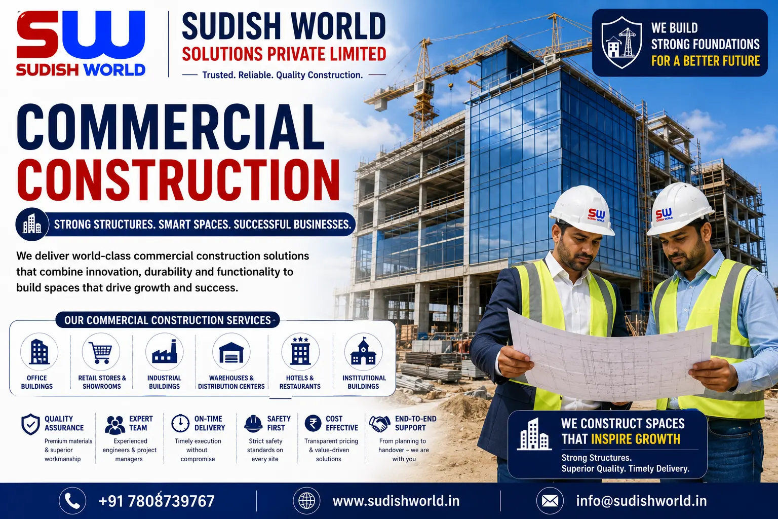Commercial building under construction in Noida