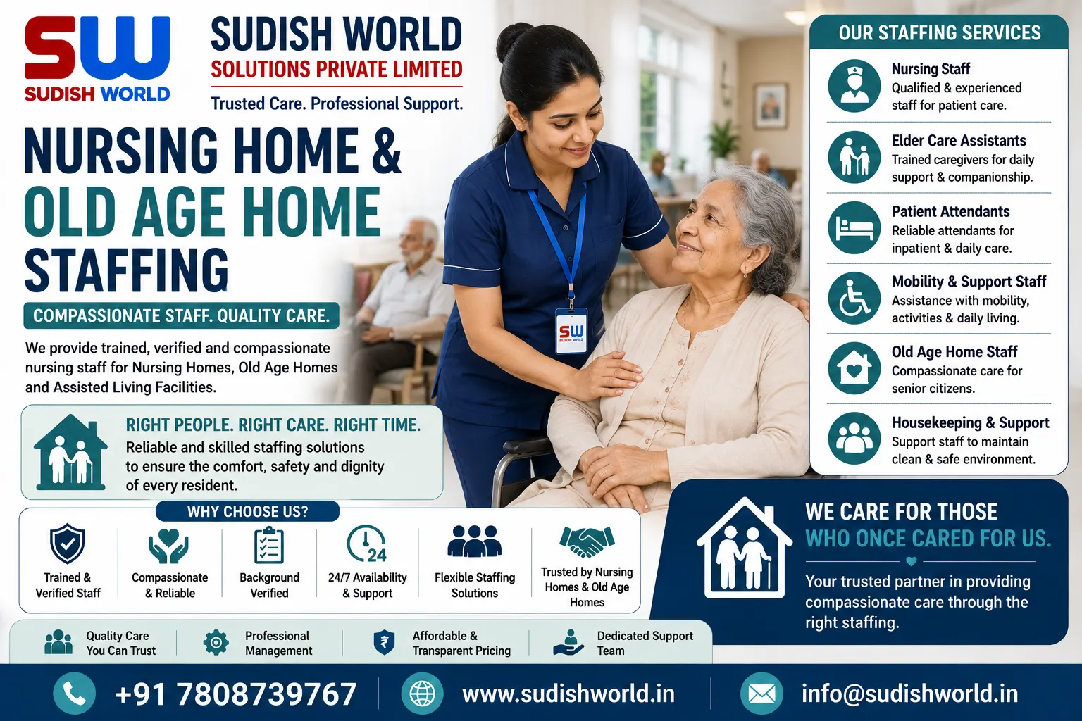 Nursing staff working at an old age home in Bihar