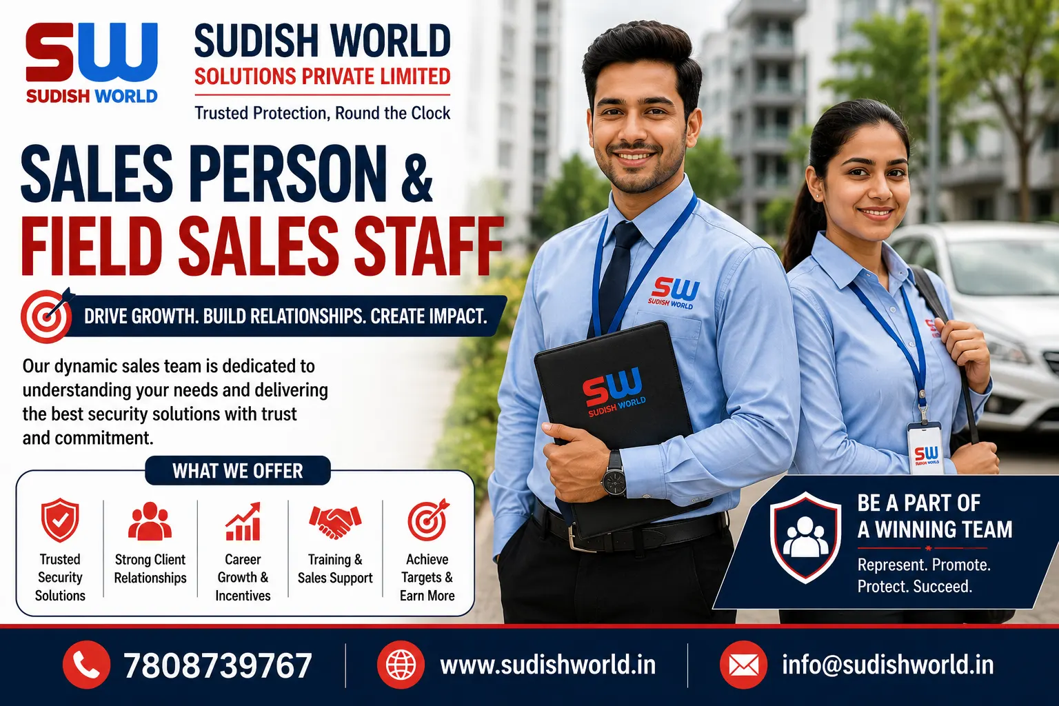 Sales person assisting a customer at a store
